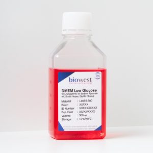 Photo of DMEM Low Glucose w/ L-Glutamine w/ Sodium Pyruvate w/ 25 mM Hepes – L0065 - Biowest