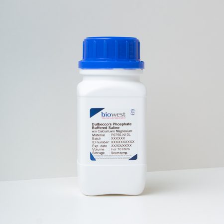 Photo of Dulbecco’s Phosphate Buffered Saline (DPBS) w/o Calcium w/o Magnesium – P0750 - Biowest
