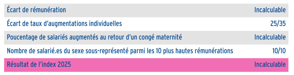 Index égalité Hommes/Femmes Biowest - 2025
