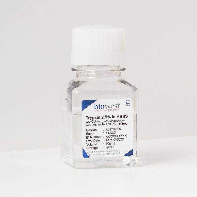 Trypsin 2.5 % in HBSS w/o Calcium w/o Magnesium w/o Phenol Red